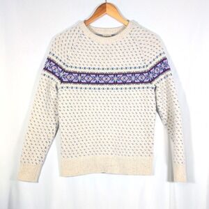 J Crew S Merino Lambswool Fair Isle Birdseye Sweater